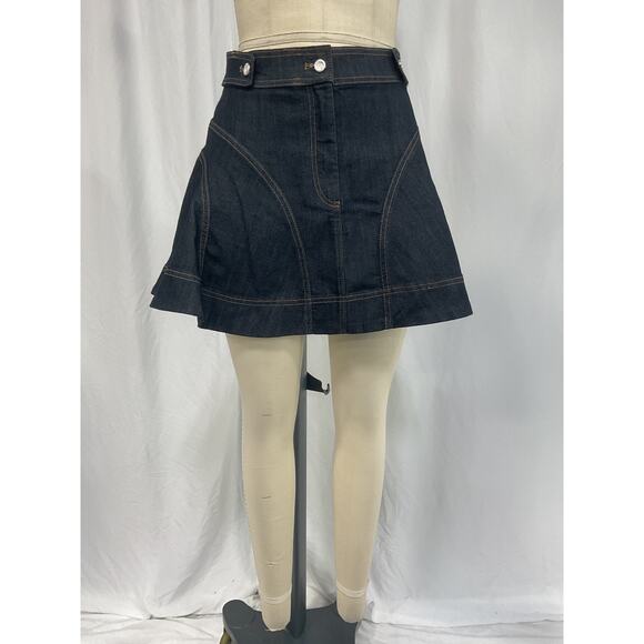 Pilcro Sculpted Denim Blue Cotton Mini Skirt Size 6 - Picture 2 of 5